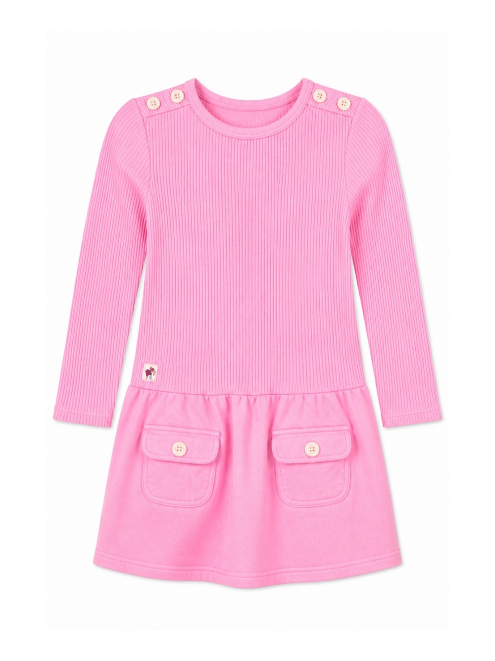 Lilly Pulitzer Light Pink Long Sleeve Knit Button Detail Dress Girls Size 10